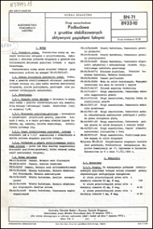 Drogi samochodowe - Podbudowa z grunt&oacute;w stabilizowanych aktywnymi popiołami lotnymi BN-71/8933-10 / Centralny Ośrodek Badań i Rozwoju Techniki Drogowej.