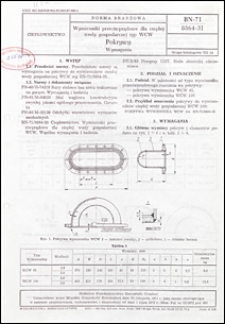 Wymienniki przeciwprądowe dla ciepłej wody gospodarczej typ WCW - Pokrywy - Wymagania BN-71/8864-31 / Stołeczne Przedsiębiorstwo Energetyki Cieplnej.