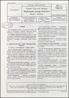 Technika drukowania wklęsłego - Wykonanie formy drukowej - Nazwy i określenia BN-72/7401-09 / Centralne Laboratorium Poligraficzne.