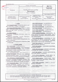 Technika drukowania wypukłego - Stereotypia - Nazwy i określenia BN-74/7401-05 / Ośrodek Badawczo-Rozwojowy Przemysłu Poligraficznego.