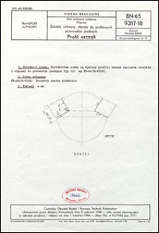 Sieć trakcyjna kolejowa - Osprzęt - Zaciski, uchwyty, złączki do profilowych przewod&oacute;w jezdnych - Profil szczęk BN-65/9317-18 / Centralny Ośrodek Badań i Rozwoju Techniki Kolejnictwa.