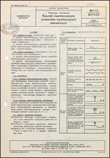 Wodociągi i kanalizacja - Rysunek inwentaryzacyjny przewod&oacute;w kanalizacyjnych zewnętrznych BN-72/8971-05 / Instytut Gospodarki Komunalnej.
