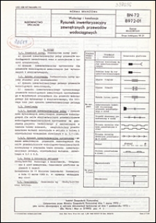 Wodociągi i kanalizacja - Rysunek inwentaryzacyjny zewnętrznych przewod&oacute;w wodociągowych BN-72/8972-01 / Instytut Gospodarki Komunalnej.