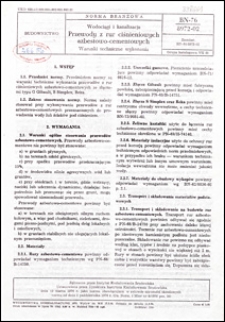 Wodociągi i kanalizacja - Przewody z rur ciśnieniowych azbestowo-cementowych - Warunki techniczne wykonania BN-76/8972-02 / Kazimierz Kosiński ; instytucja opracowująca normę: Instytut Kształtowania Środowiska.