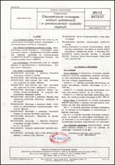 Ciepłownictwo - Odpowietrzacze rurociąg&oacute;w wodnych podziemnych i w pomieszczeniach rozdzielni cieplnych BN-72/8973-07 / Stołeczne Przedsiębiorstwo Energetyki Cieplnej.