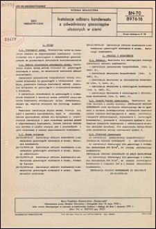 Instalacje odbioru kondensatu z odwadniaczy gazociąg&oacute;w ułożonych w ziemi BN-70/8976-16 / Biuro Projekt&oacute;w Gazownictwa "Gazoprojekt".