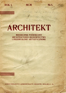 Architekt 1900 nr 1