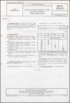 Dociążenia gazociąg&oacute;w ułożonych w wodzie lub gruncie nawodnionym - Śruby dwustronne BN-70/8976-14 / instytucja opracowująca normę - Biuro Projekt&oacute;w Gazownictwa "Gazoprojekt".