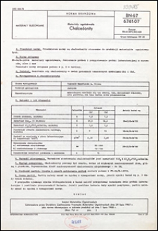 Materiały ogniotrwałe - Chalcedonity BN-67/6761-07 / Instytut Materiał&oacute;w Ogniotrwałych.