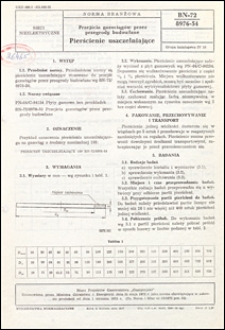 Przejścia gazociąg&oacute;w przez przegrody budowlane - Pierścienie uszczelniające BN-72/8976-54 / instytucja oprcowująca normę - Biuro projekt&oacute;w Gazownictwa "Gazprojekt".