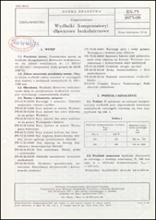 Ciepłownictwo - Wydłużki (kompensatory) dławicowe bezkołnierzowe BN-73/8973-09 / instytucja opracowująca normę - Stołeczne Przedsiębiorstwo Energetyki Cieplnej.