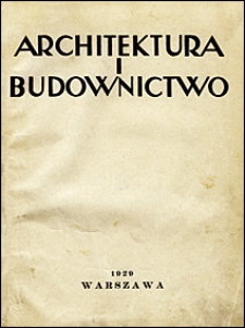 Architektura i Budownictwo 1929. Indeks