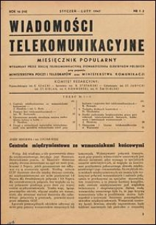 Wiadomości Telekomunikacyjne 1947 nr 1/2
