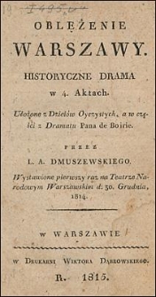 Oblężenie Warszawy: historyczne drama w 4 aktach