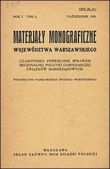 Materiały Monograficzne Wojew&oacute;dztwa Warszawskiego 1929 R. 1. T. 2