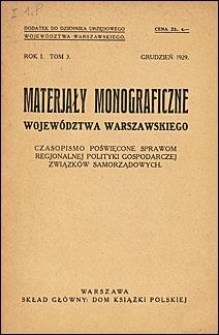 Materiały Monograficzne Województwa Warszawskiego 1929 R. 1. T. 3