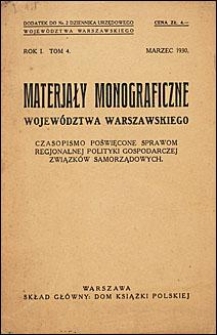 Materiały Monograficzne Województwa Warszawskiego 1930 R. 1. T. 4