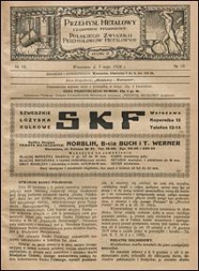 Przemysł Metalowy 1924 nr 18