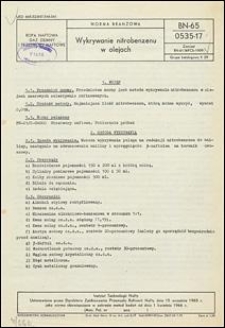 Wykrywanie nitrobenzenu w olejach BN-65/0535-17