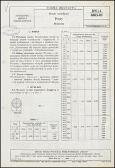 Metale nieżelazne - Pręty - Wymiary BN-71/0805-03