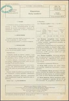 Aluminium - Blachy kanalikowe BN-78/0832-04