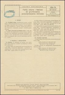 Farby olejne i ftalowe do gruntowania przeciwrdzewne miniowe BN-79/6113-51