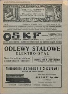 Przemysł Metalowy 1929 nr 52