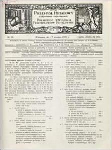 Przemysł Metalowy 1931 nr 38