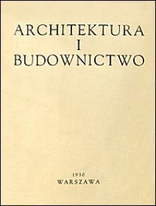 Architektura i Budownictwo 1930. Spis rzeczy