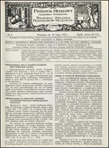 Przemysł Metalowy 1932 nr 8