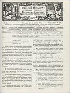 Przemysł Metalowy 1932 nr 18
