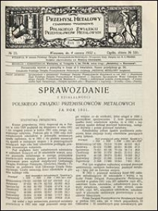 Przemysł Metalowy 1932 nr 23