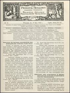 Przemysł Metalowy 1932 nr 30