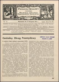 Przemysł Metalowy 1937 nr 22
