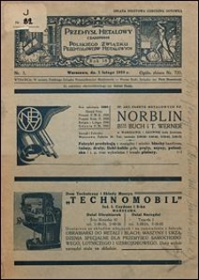 Przemysł Metalowy 1939 nr 3