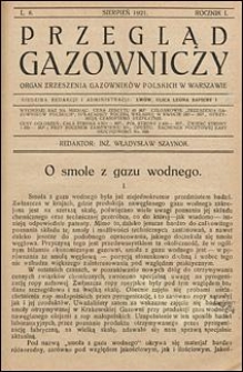 Przegląd Gazowniczy 1921 nr 8