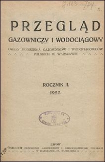 Przegląd Gazowniczy 1922 Treść Rocznika II