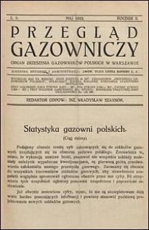 Przegląd Gazowniczy 1922 nr 5