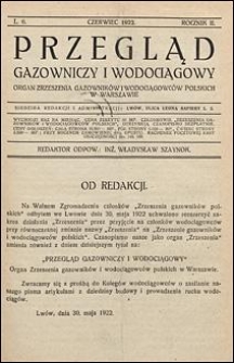 Przegląd Gazowniczy i Wodociągowy 1922 nr 6