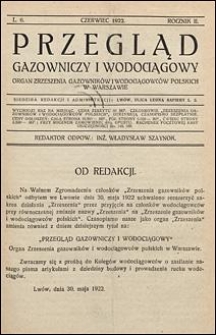 Przegląd Gazowniczy i Wodociągowy 1922 nr 6