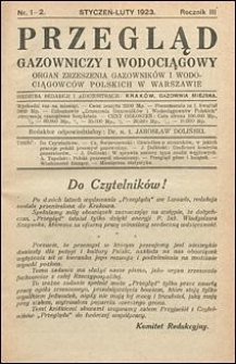 Przegląd Gazowniczy i Wodociągowy 1923 nr 1/2