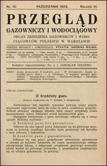 Przegląd Gazowniczy i Wodociągowy 1923 nr 10
