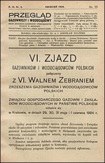Przegląd Gazowniczy i Wodociągowy 1924 nr 4