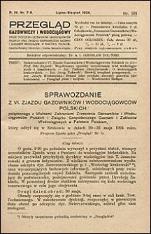 Przegląd Gazowniczy i Wodociągowy 1924 nr 7/8
