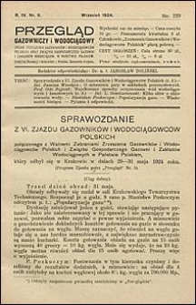Przegląd Gazowniczy i Wodociągowy 1924 nr 9
