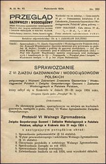 Przegląd Gazowniczy i Wodociągowy 1924 nr 10