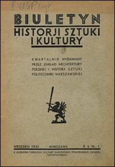 Biuletyn Historji Sztuki i Kultury 1933 nr 1