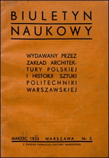Biuletyn Historji Sztuki i Kultury 1933 nr 3