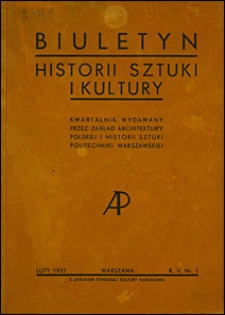 Biuletyn Historii Sztuki i Kultury 1937 nr 1