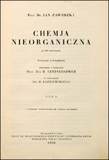 Chemja nieorganiczna. T. 2